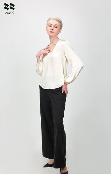 Damen Seide Leinen gerade Hose Lieferant